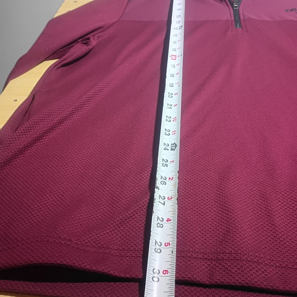 Callaway Quarter Zip Pullover, Mens XL Burgundy Textured Golf Sweater - Picture 4 of 16